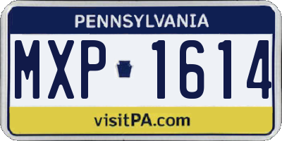 PA license plate MXP1614