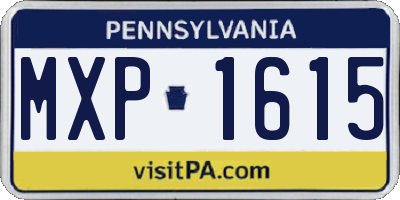 PA license plate MXP1615
