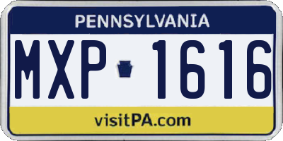 PA license plate MXP1616