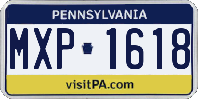 PA license plate MXP1618