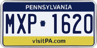 PA license plate MXP1620