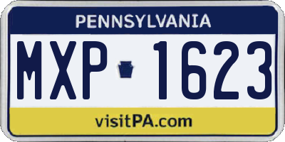 PA license plate MXP1623