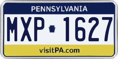 PA license plate MXP1627
