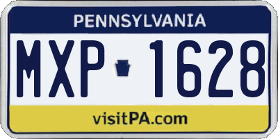 PA license plate MXP1628