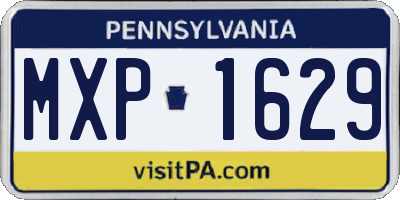 PA license plate MXP1629