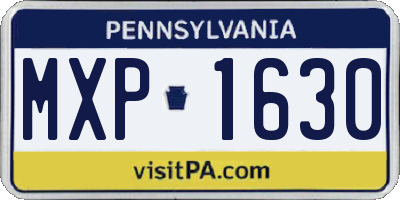 PA license plate MXP1630