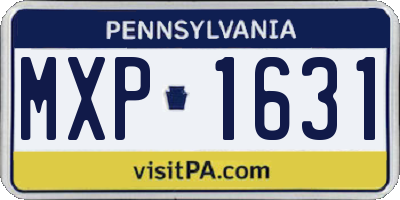 PA license plate MXP1631