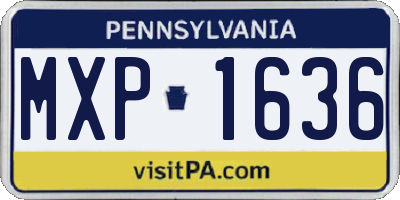 PA license plate MXP1636