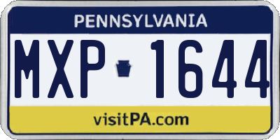 PA license plate MXP1644