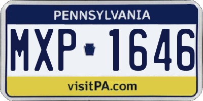 PA license plate MXP1646