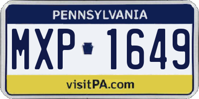 PA license plate MXP1649