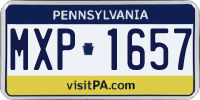PA license plate MXP1657