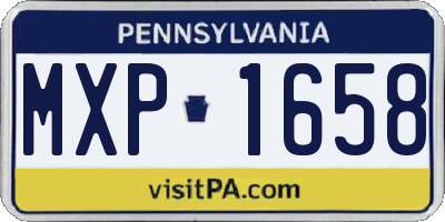 PA license plate MXP1658