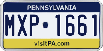 PA license plate MXP1661