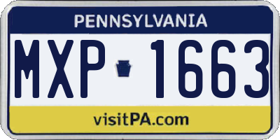 PA license plate MXP1663