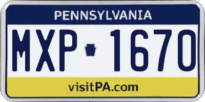 PA license plate MXP1670