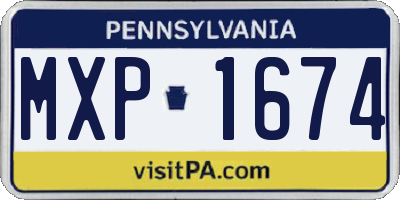 PA license plate MXP1674