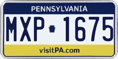 PA license plate MXP1675