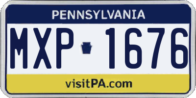 PA license plate MXP1676