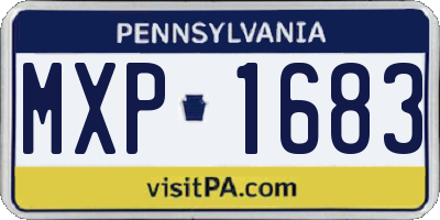 PA license plate MXP1683