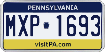 PA license plate MXP1693