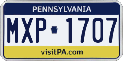 PA license plate MXP1707