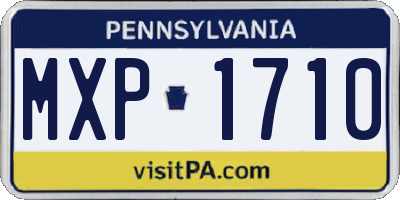 PA license plate MXP1710