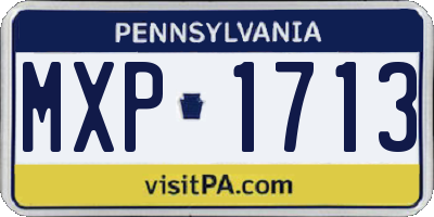 PA license plate MXP1713