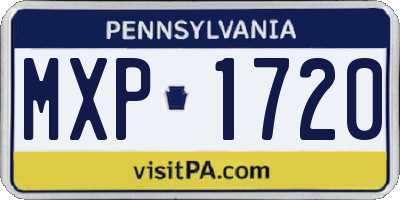 PA license plate MXP1720