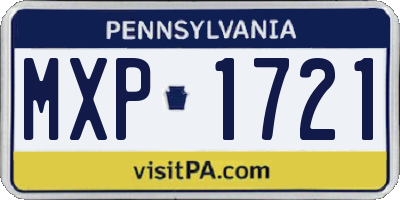 PA license plate MXP1721