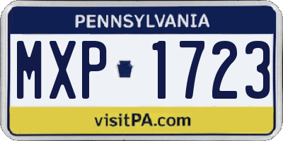 PA license plate MXP1723