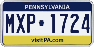 PA license plate MXP1724