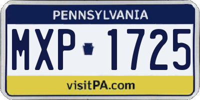 PA license plate MXP1725