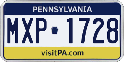 PA license plate MXP1728