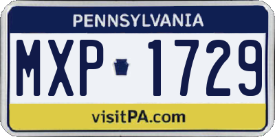 PA license plate MXP1729
