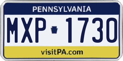 PA license plate MXP1730