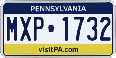 PA license plate MXP1732
