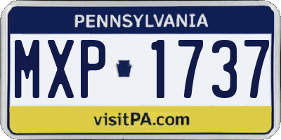 PA license plate MXP1737