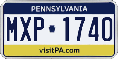 PA license plate MXP1740