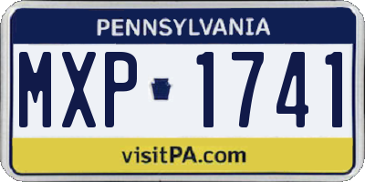 PA license plate MXP1741
