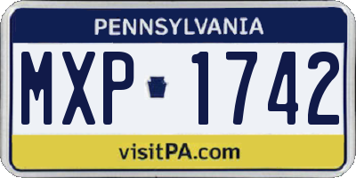 PA license plate MXP1742