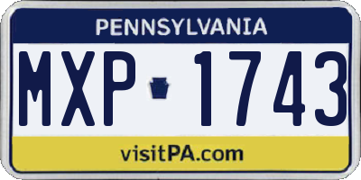 PA license plate MXP1743