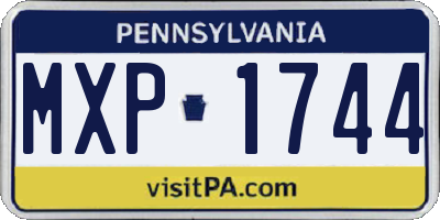 PA license plate MXP1744