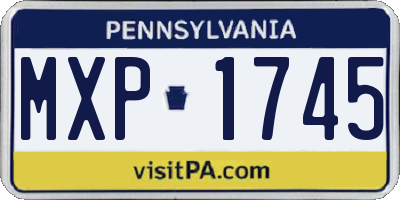 PA license plate MXP1745