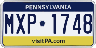PA license plate MXP1748