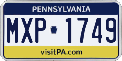 PA license plate MXP1749