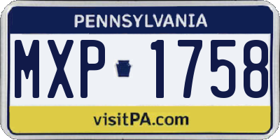 PA license plate MXP1758