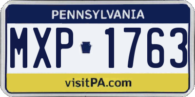 PA license plate MXP1763