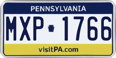 PA license plate MXP1766
