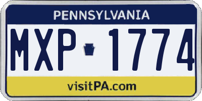 PA license plate MXP1774